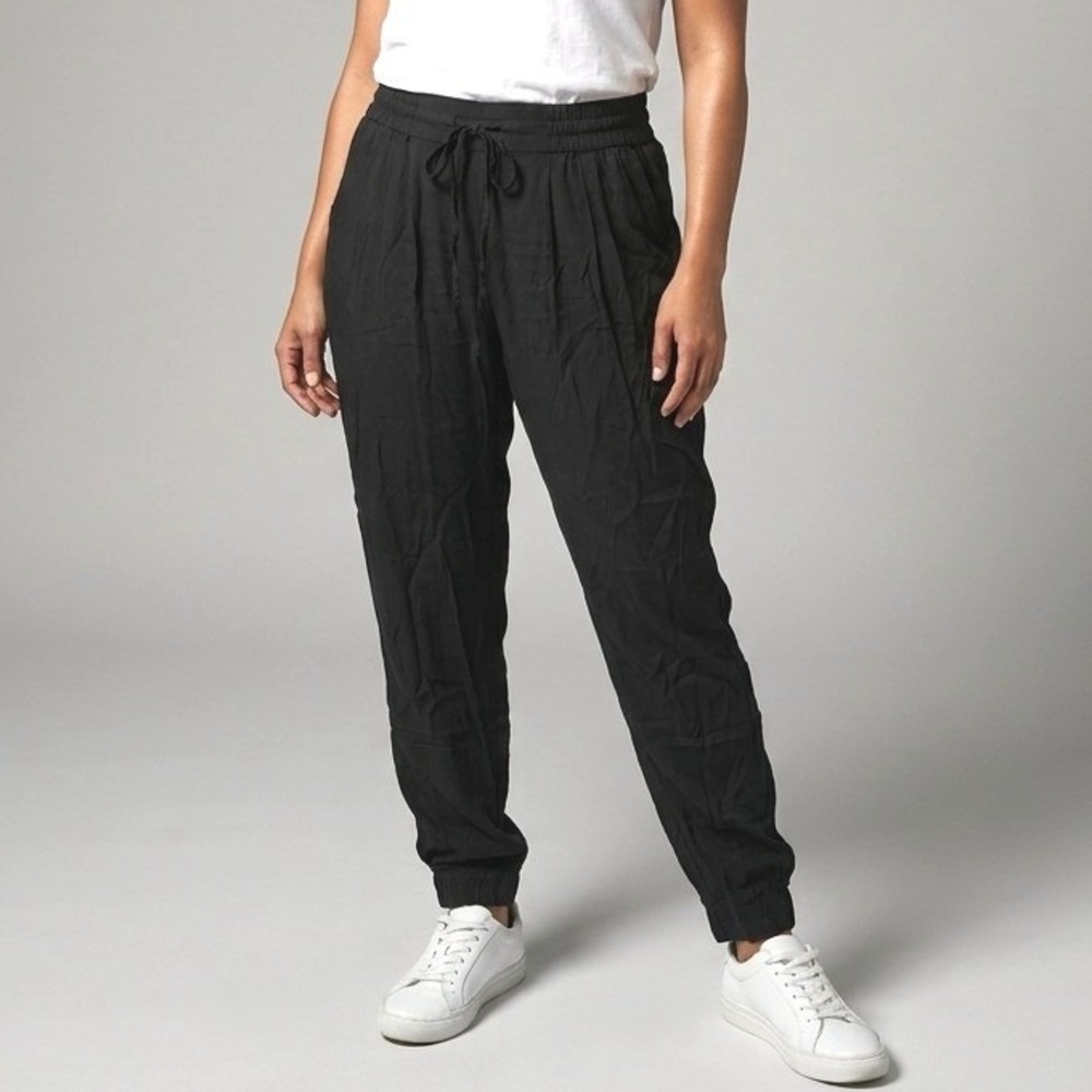 Sunday Best Aritzia Black Jogger‎ Pants Elastic Waist Drawstring VTV2-6518-20